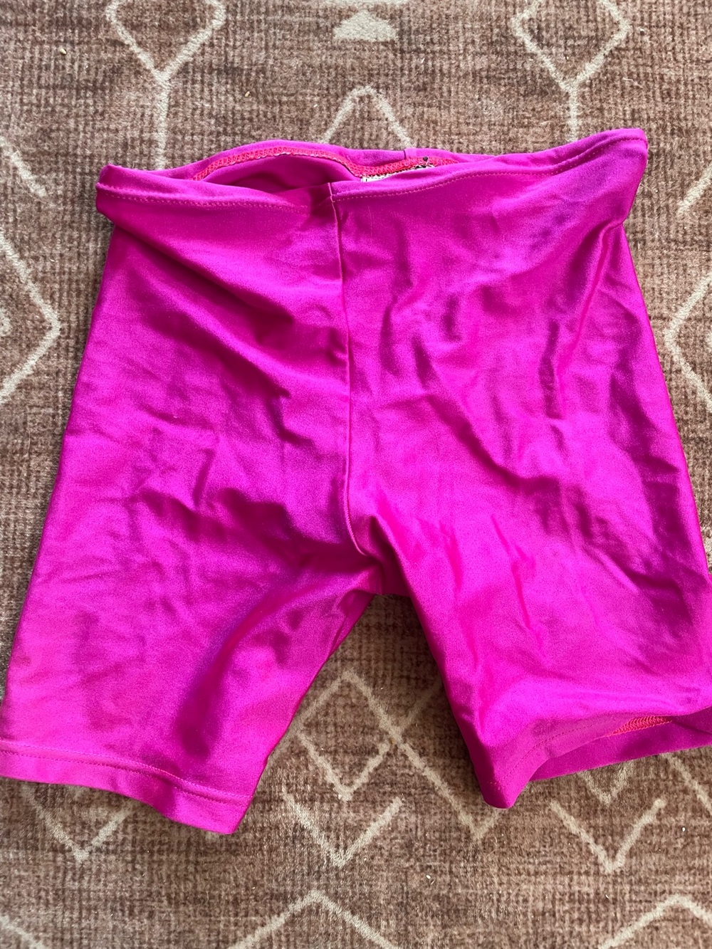 Vintage 80’s 90’s Hot Pink Shiny Spandex Shorts Youth Xs/sm Adult Y2K pants